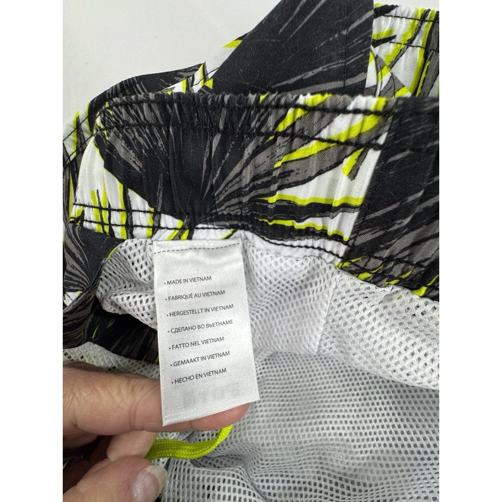 Island Passport Men's 4XL Swim Trunks White/Black/Yellow Tropical Floral Lined - Picture 3 of 10